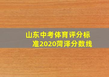 山东中考体育评分标准2020菏泽分数线