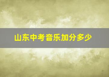 山东中考音乐加分多少