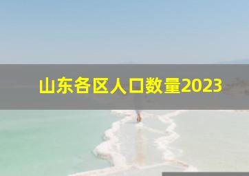 山东各区人口数量2023