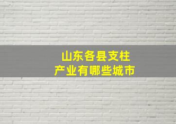 山东各县支柱产业有哪些城市