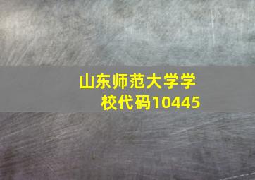 山东师范大学学校代码10445