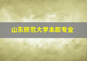 山东师范大学本部专业