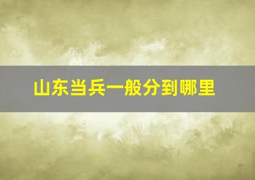 山东当兵一般分到哪里