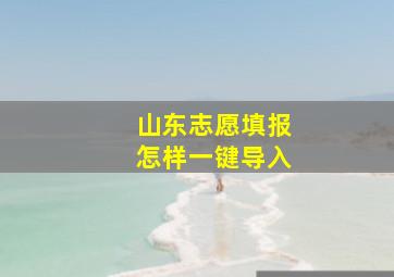 山东志愿填报怎样一键导入