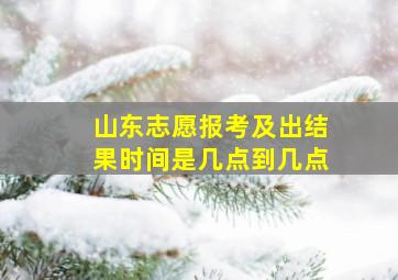 山东志愿报考及出结果时间是几点到几点