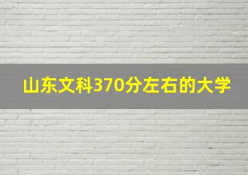 山东文科370分左右的大学