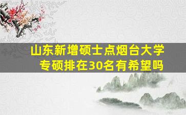 山东新增硕士点烟台大学专硕排在30名有希望吗