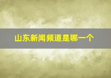 山东新闻频道是哪一个