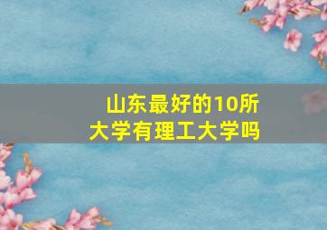 山东最好的10所大学有理工大学吗