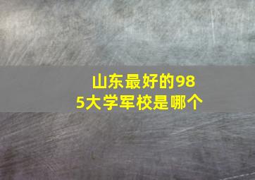 山东最好的985大学军校是哪个