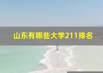 山东有哪些大学211排名