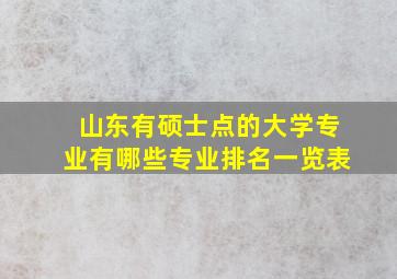 山东有硕士点的大学专业有哪些专业排名一览表