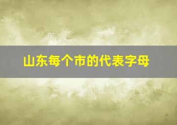 山东每个市的代表字母