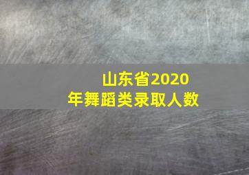 山东省2020年舞蹈类录取人数