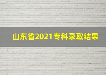 山东省2021专科录取结果