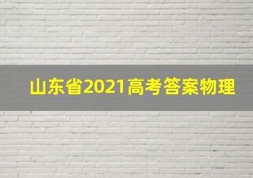 山东省2021高考答案物理