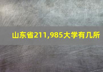 山东省211,985大学有几所