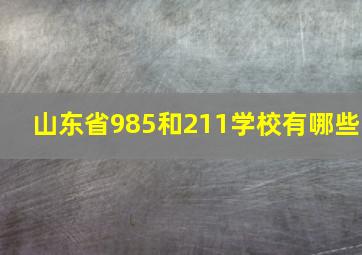 山东省985和211学校有哪些