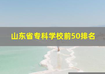 山东省专科学校前50排名