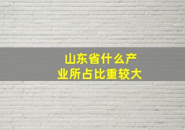 山东省什么产业所占比重较大