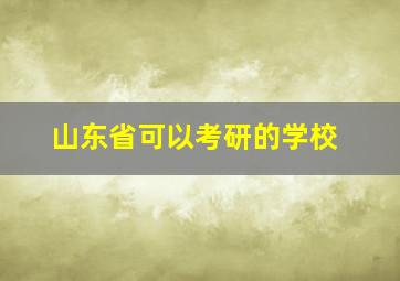 山东省可以考研的学校