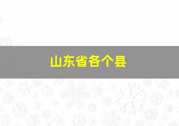 山东省各个县