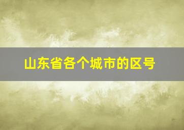 山东省各个城市的区号