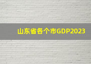 山东省各个市GDP2023