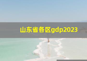 山东省各区gdp2023