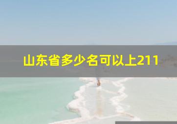 山东省多少名可以上211