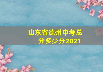 山东省德州中考总分多少分2021