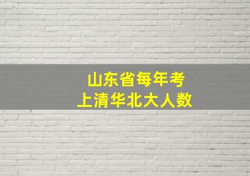 山东省每年考上清华北大人数