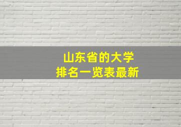 山东省的大学排名一览表最新