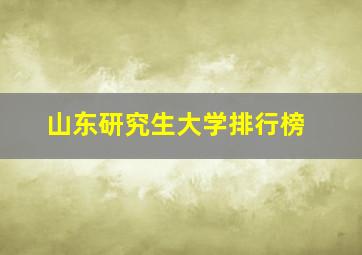 山东研究生大学排行榜