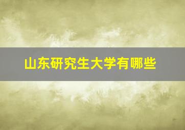 山东研究生大学有哪些