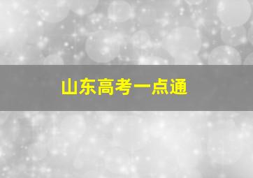 山东高考一点通