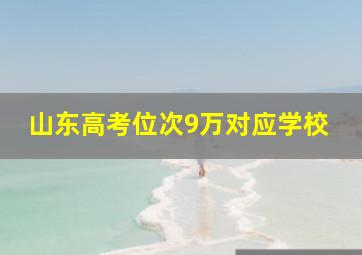 山东高考位次9万对应学校