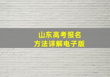 山东高考报名方法详解电子版