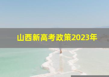 山西新高考政策2023年