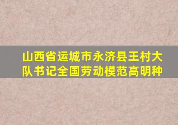 山西省运城市永济县王村大队书记全国劳动模范高明种