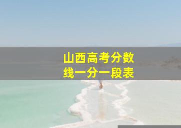 山西高考分数线一分一段表