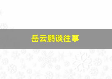 岳云鹏谈往事