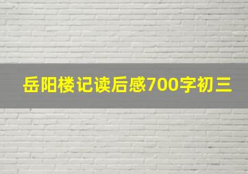 岳阳楼记读后感700字初三