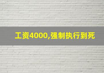 工资4000,强制执行到死