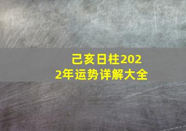 己亥日柱2022年运势详解大全