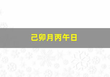 己卯月丙午日