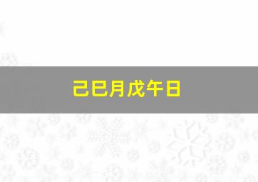 己巳月戊午日