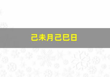 己未月己巳日