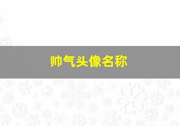 帅气头像名称