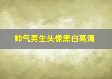 帅气男生头像黑白高清